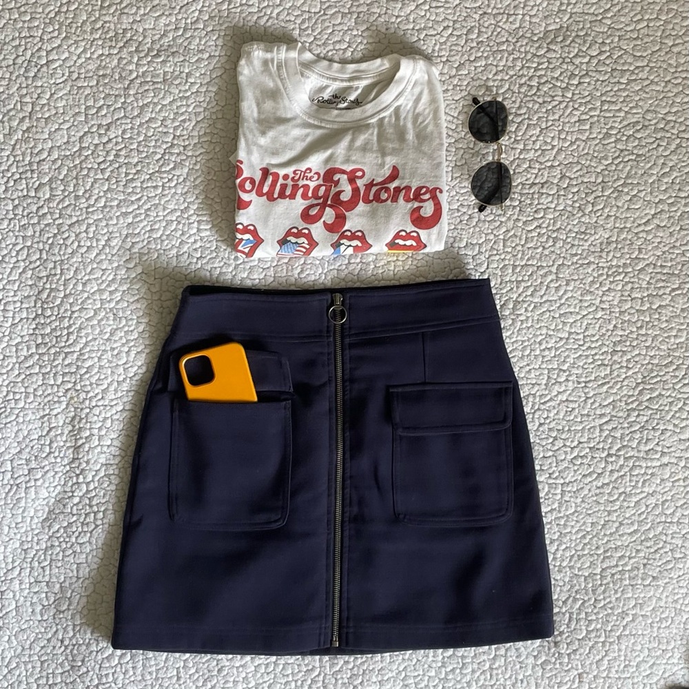 ✨ 3 for$20 F21 LA:CA  Navy Zip Mini Skirt